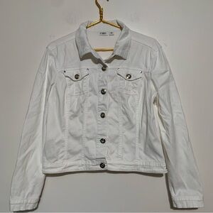 Cato white denim jacket, a classic and versatile Large